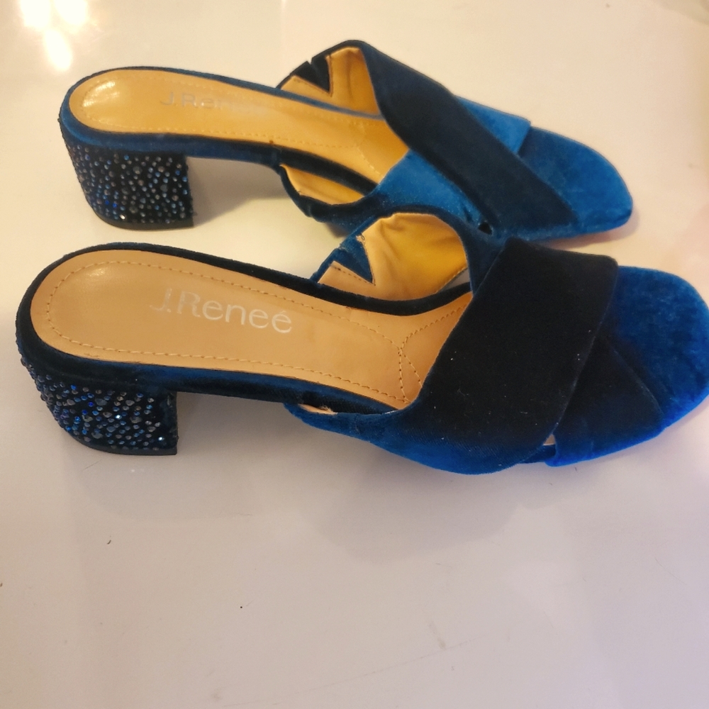 J.Renee Shoes Teal Sparkles & Velvet